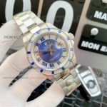 Perfect Replica Rolex DateJust 42mm Blue Diamond Face Diamond Bezel Jubilee Band Watch